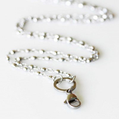 Ball Link Necklace - 28 inch (71cm) Silver Tone